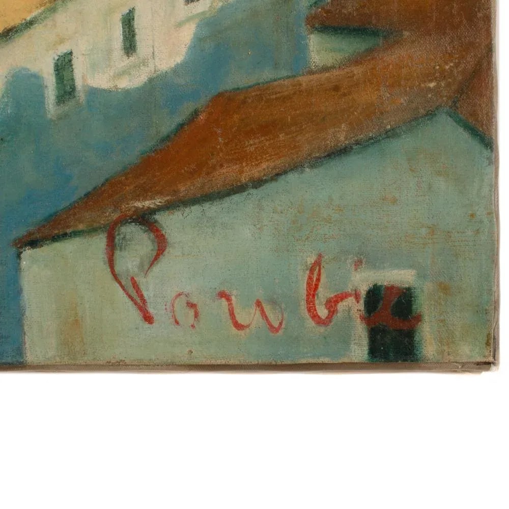 An Oil Painting of a Croatian Seascape & Town by Branko Porobic (Yugoslavian 1909 - 2004). - 2