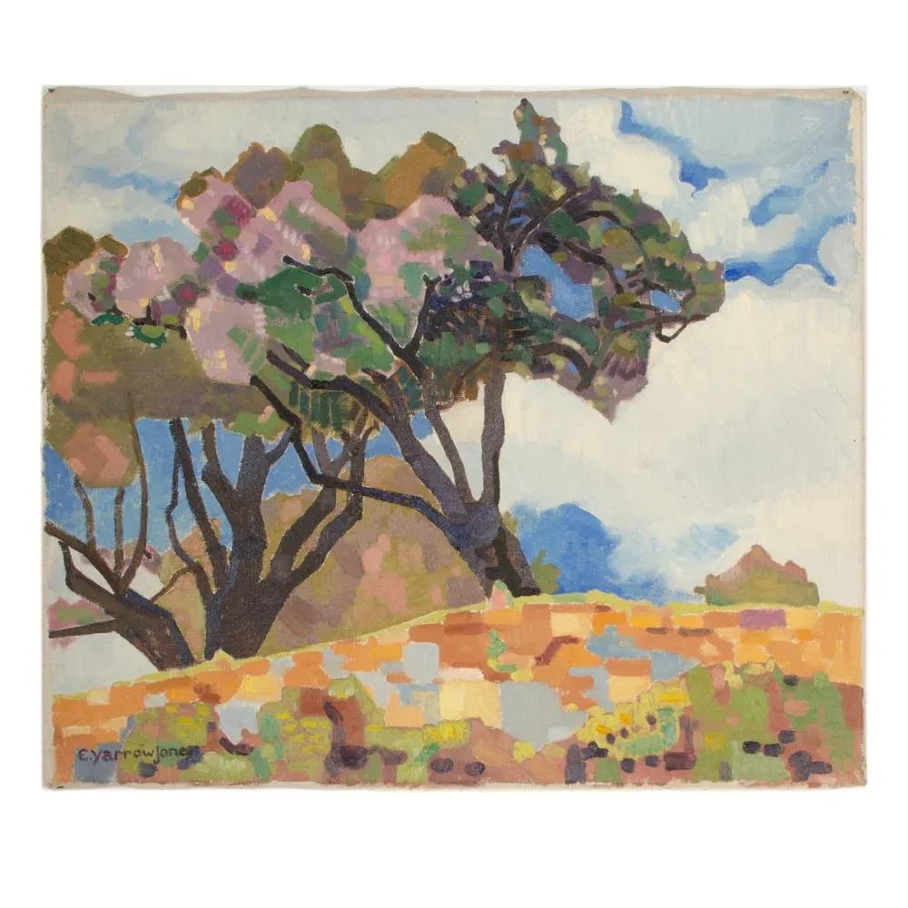 Early 20th Century "Mosaic Trees" Expressionist Landscape Oil Painting by Ernest Yarrow-Jones - 11