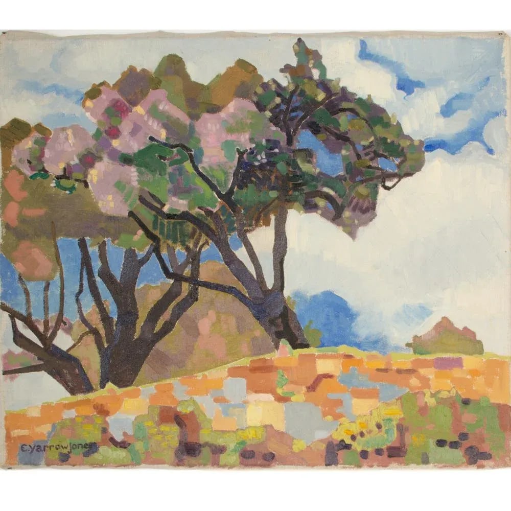 Early 20th Century "Mosaic Trees" Expressionist Landscape Oil Painting by Ernest Yarrow-Jones - 3