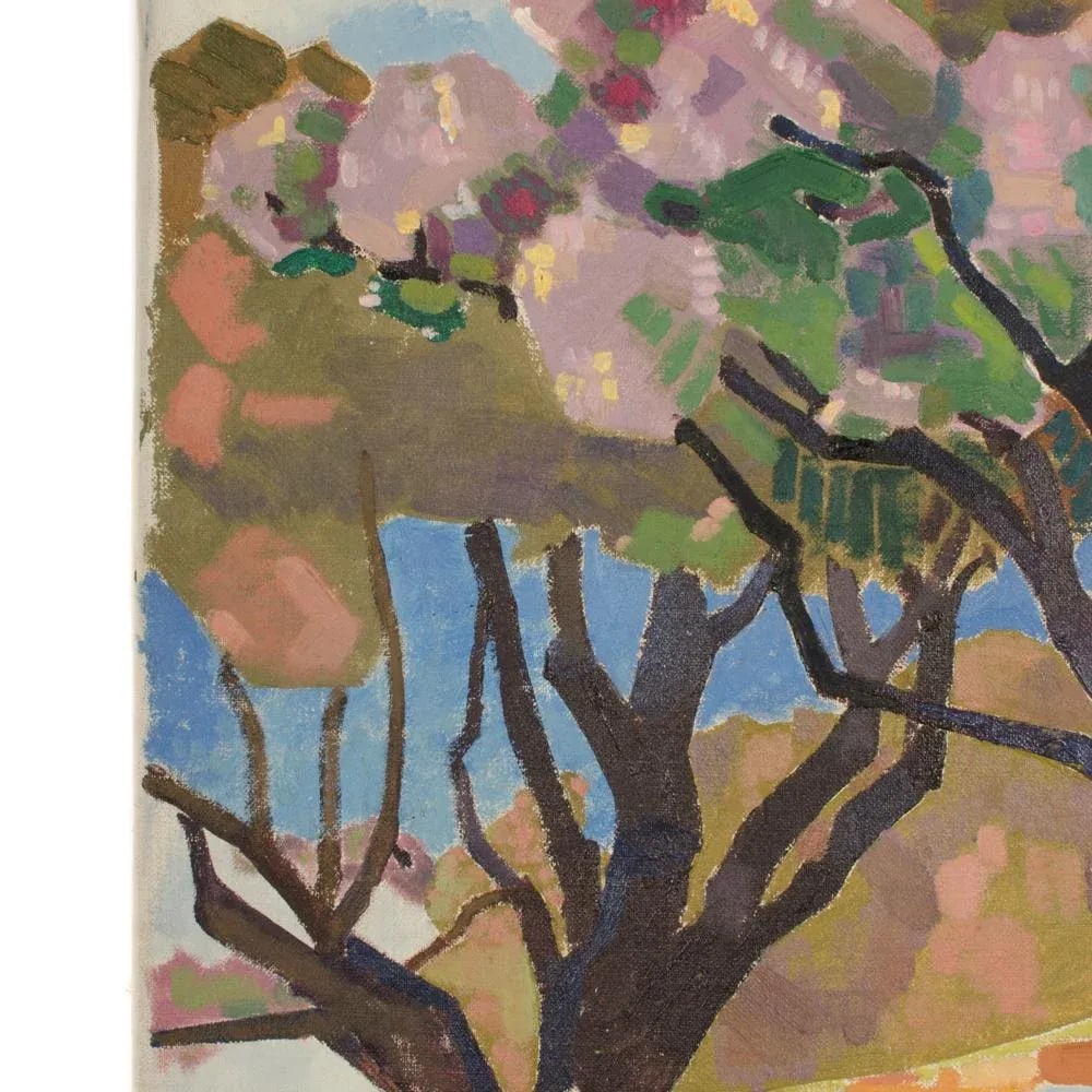 Early 20th Century "Mosaic Trees" Expressionist Landscape Oil Painting by Ernest Yarrow-Jones - 5