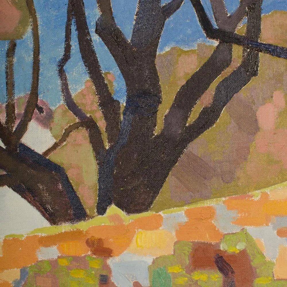 Early 20th Century "Mosaic Trees" Expressionist Landscape Oil Painting by Ernest Yarrow-Jones - 9