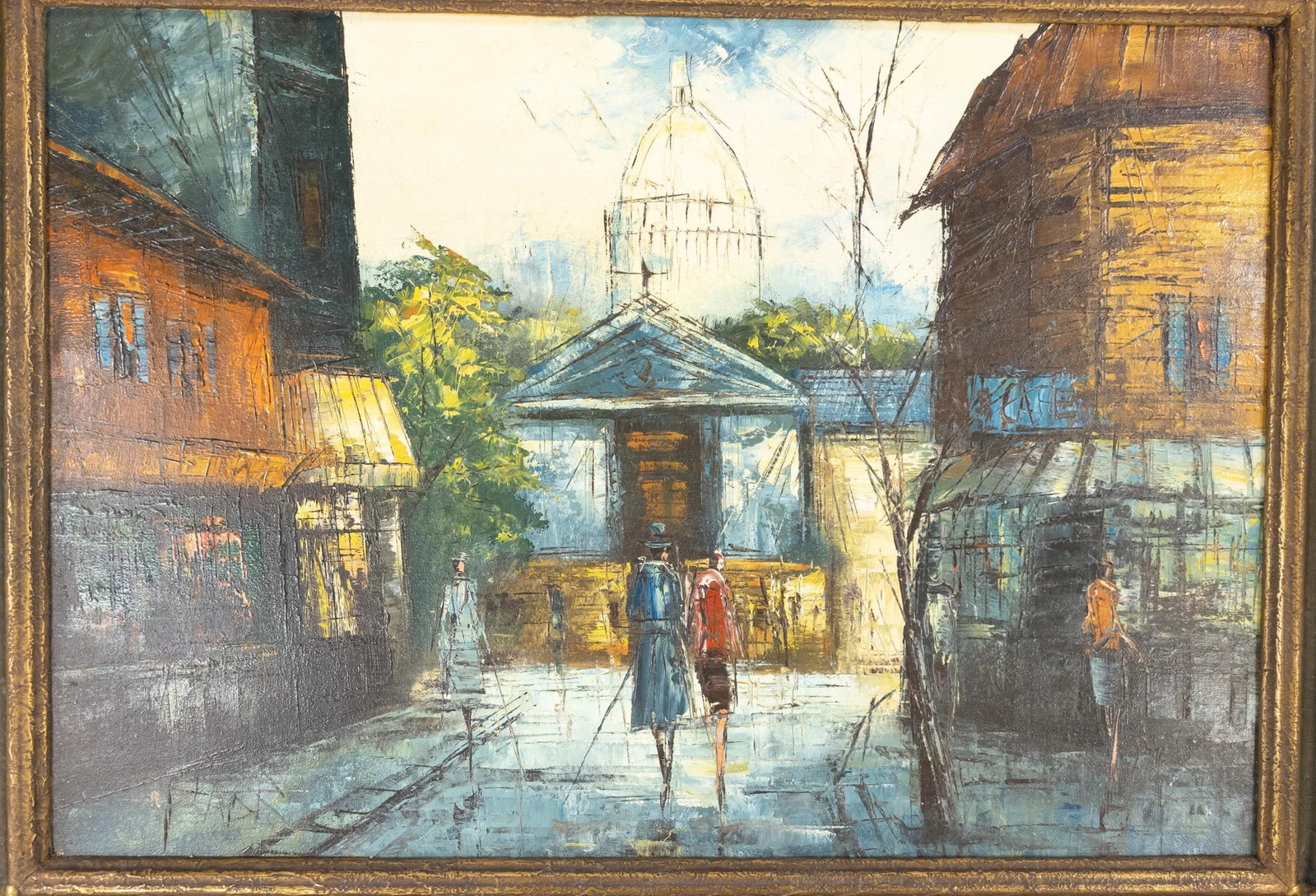 Mid-Century Oil Painting of a Parisian Street Scene - 4