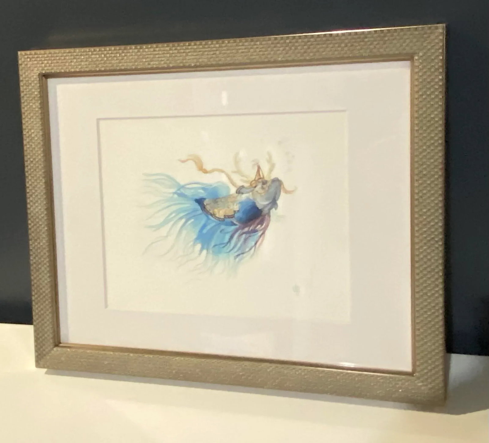 "Fantastical Watercolor Fish I" Contemporary Sea Life Study Print, Framed - 10