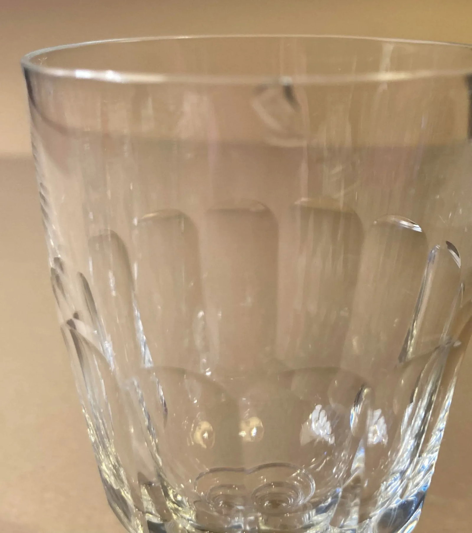 Antique Crystal Faceted Pedestal Stemware- Set of 8 - 11
