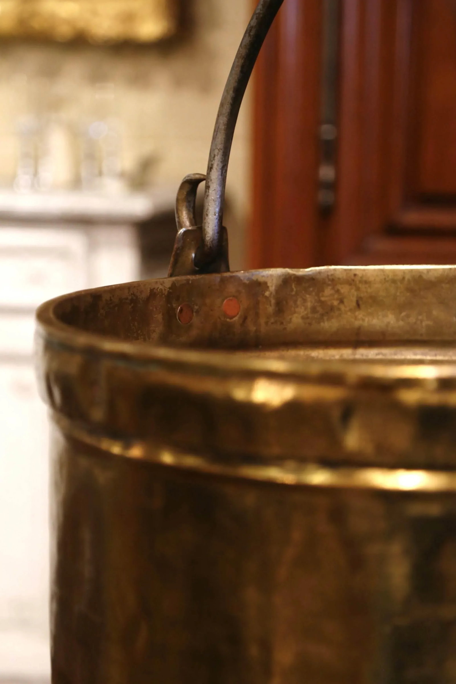 Mid-19th Century French Brass and Wrought Iron Kindling Cache Pot Planter - 6
