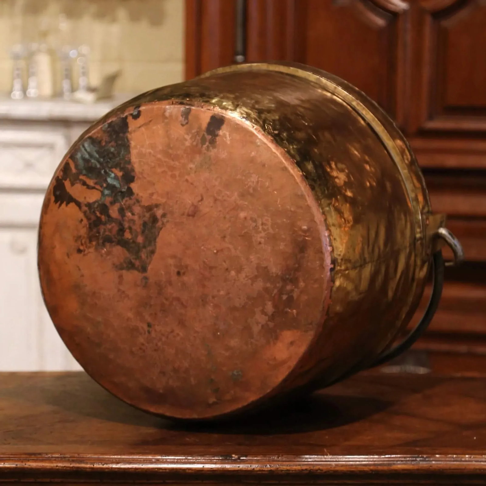 Mid-19th Century French Brass and Wrought Iron Kindling Cache Pot Planter - 8