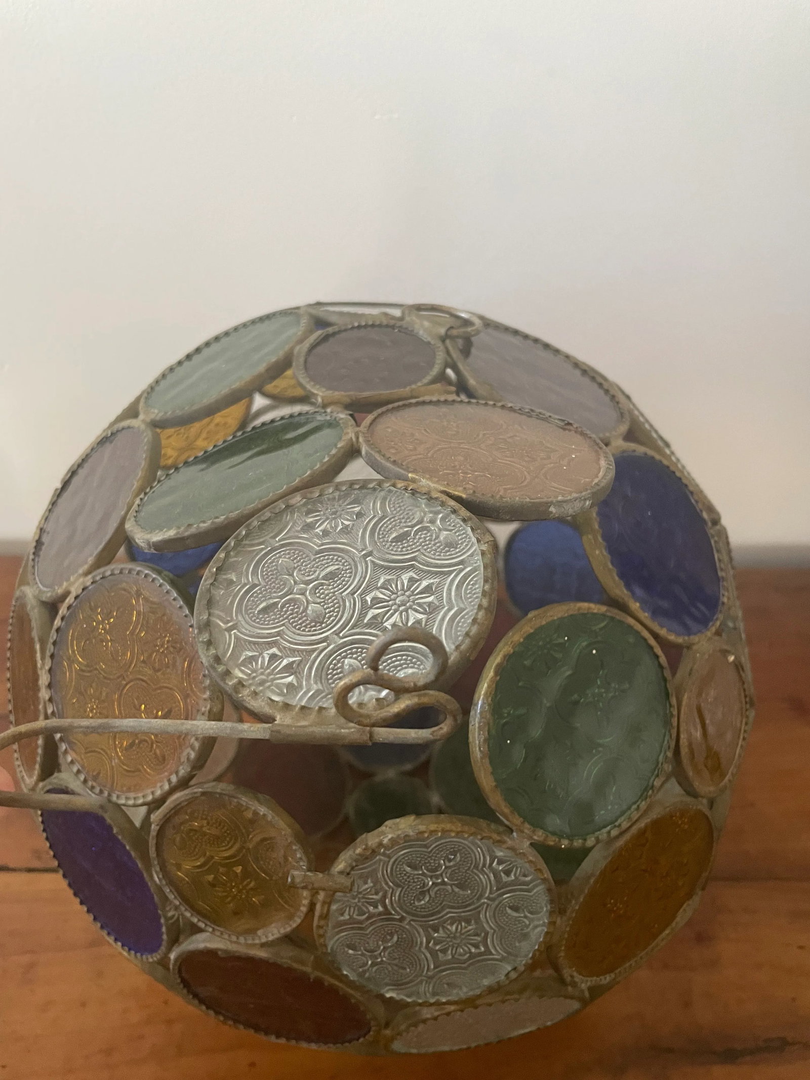1910s Pendant Light With Vitrail Facet - 4
