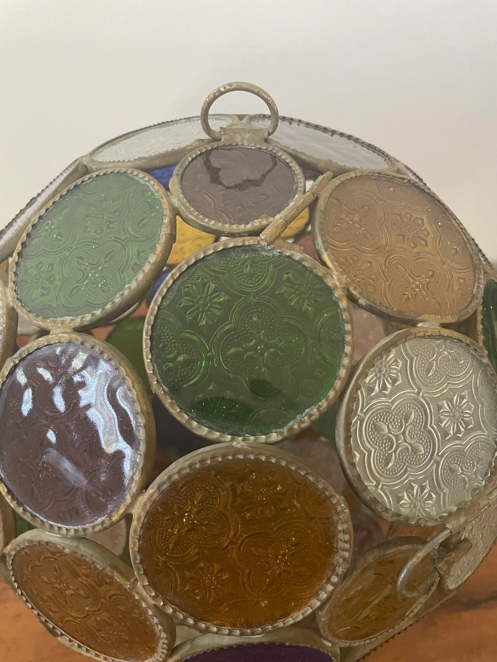 1910s Pendant Light With Vitrail Facet - 7
