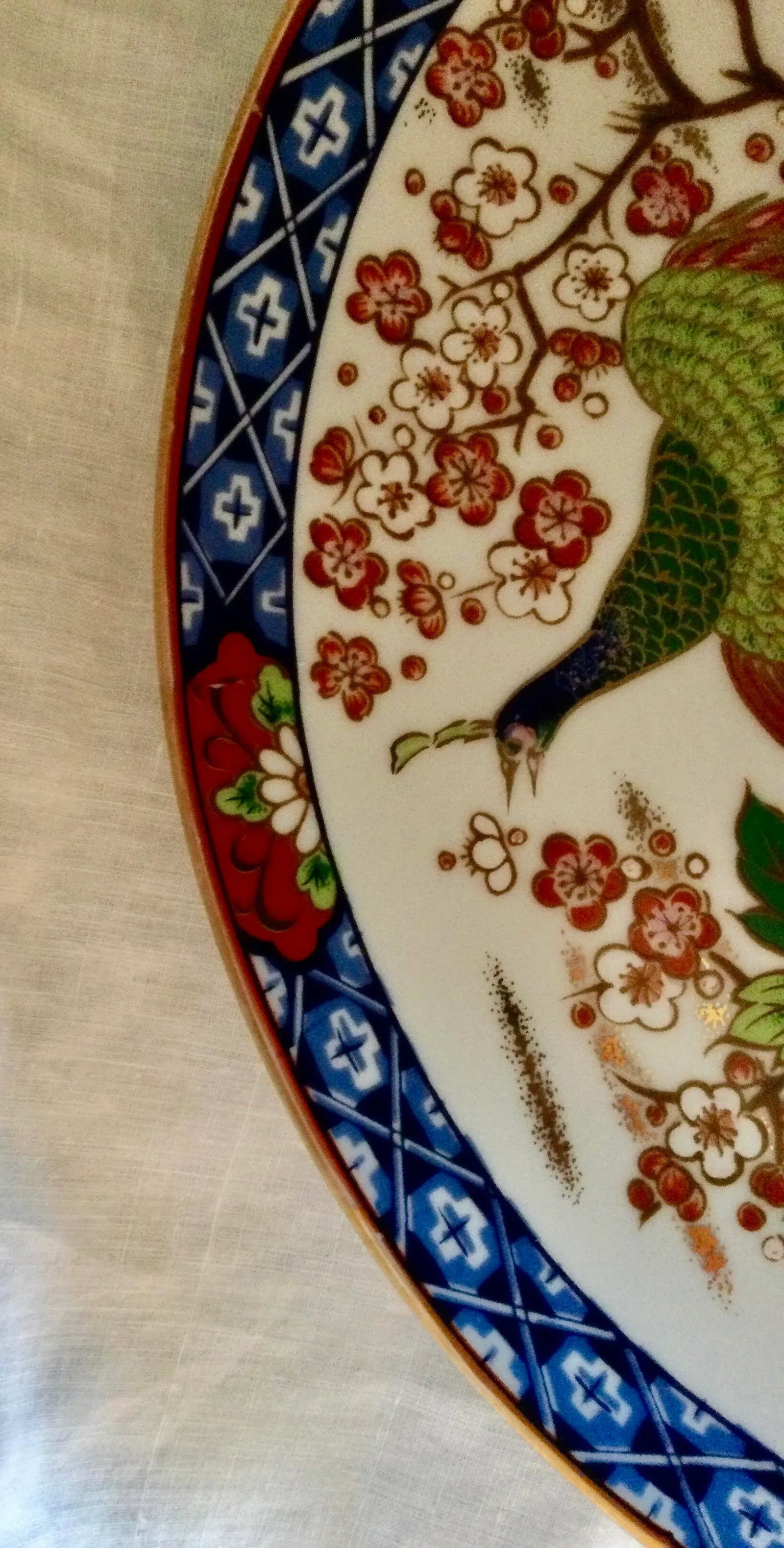 1970s Asian Decorative Peacock Plate - 8