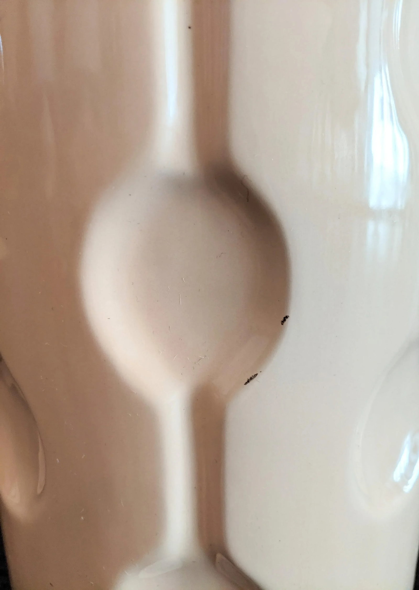 Vintage 1980s Peach Glazed Ceramic Table Lamp - 5