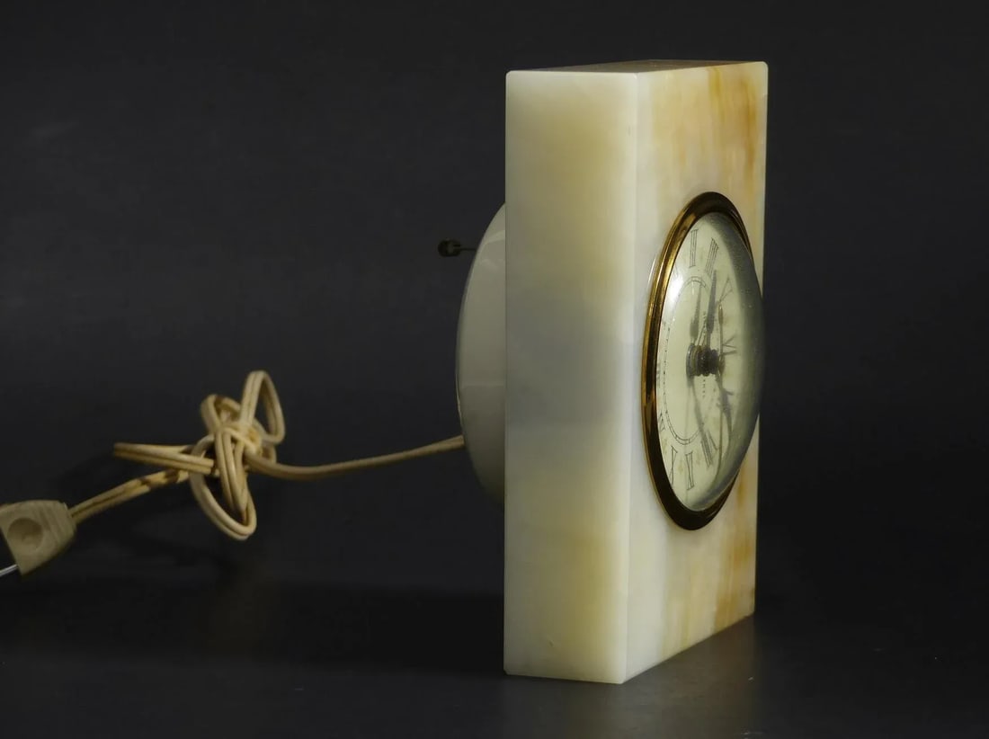 Mid Century General Electric Marble Mantel Alarm Clock - 3