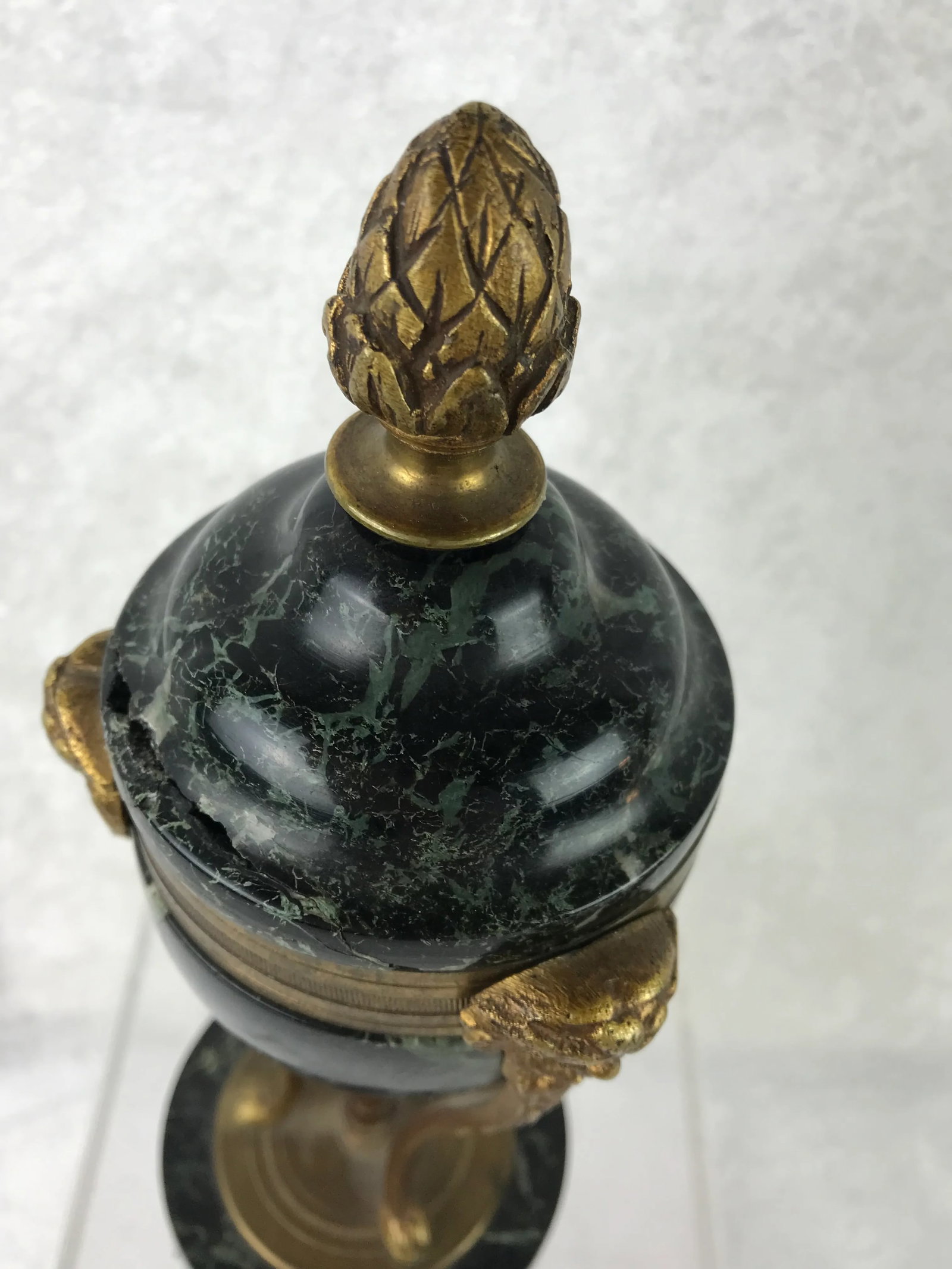 Louis XVI Style Black Marbled With Gold Lidded Cassolettes - a Pair - 10
