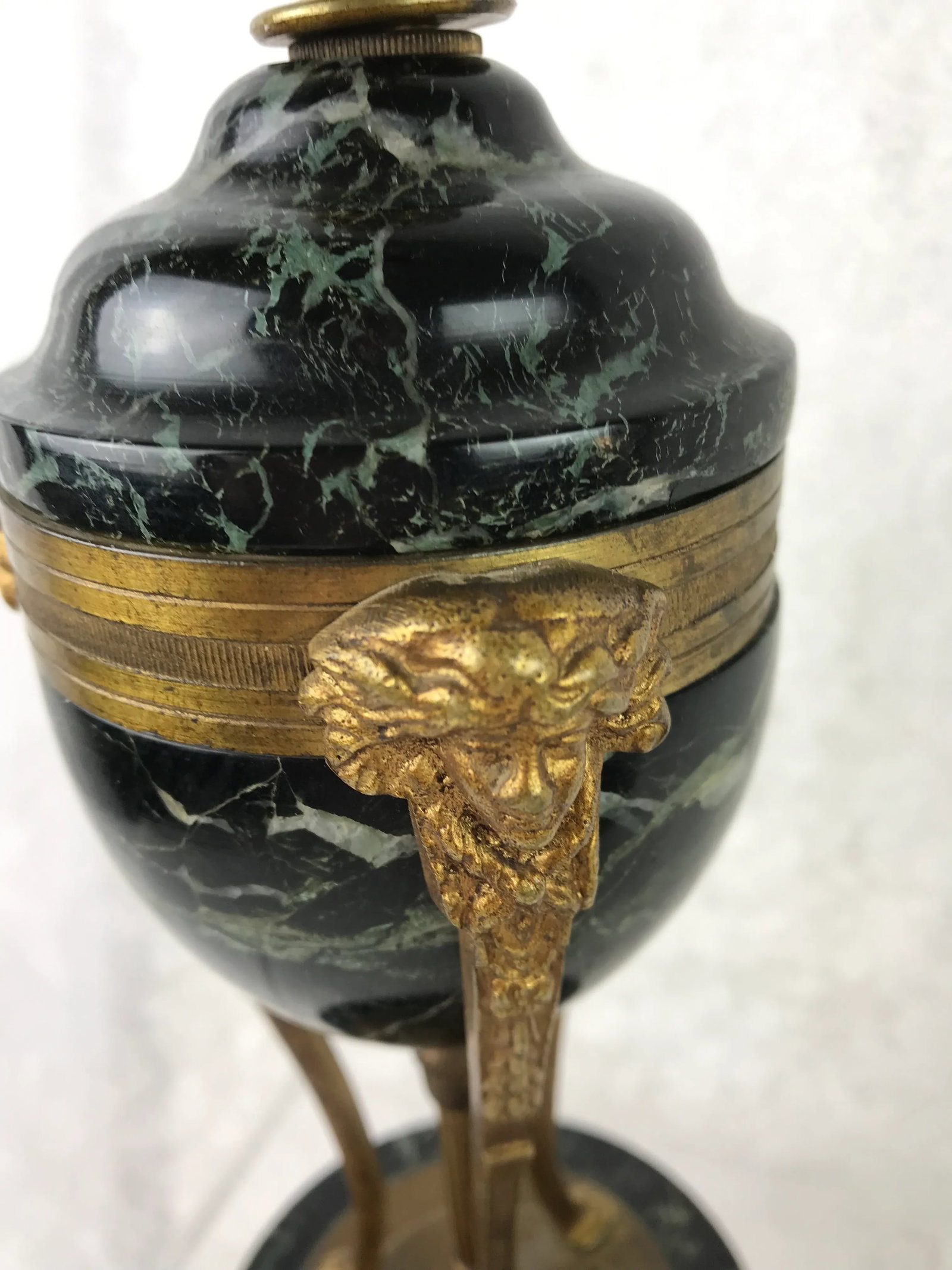 Louis XVI Style Black Marbled With Gold Lidded Cassolettes - a Pair - 6