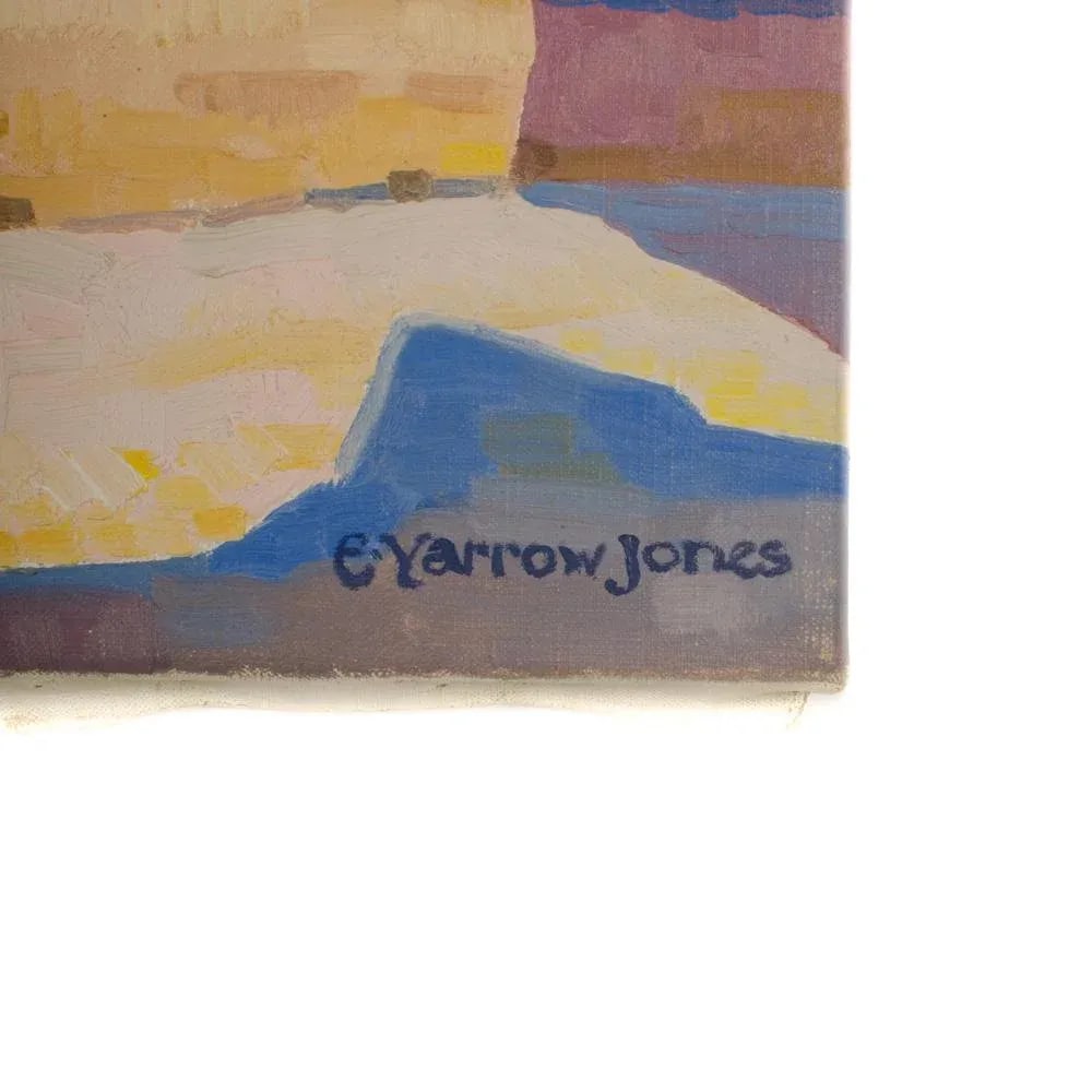 Mid 20th Century "Yellow Town" Abstract Architectural Scene Oil Painting by Ernest Yarrow-Jones - 2