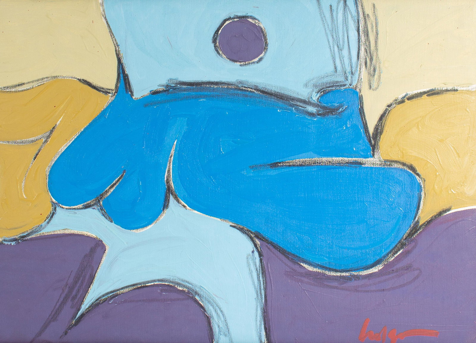 1980s Abstract Acrylic on Canvas Painting by Harry Hilson - 2