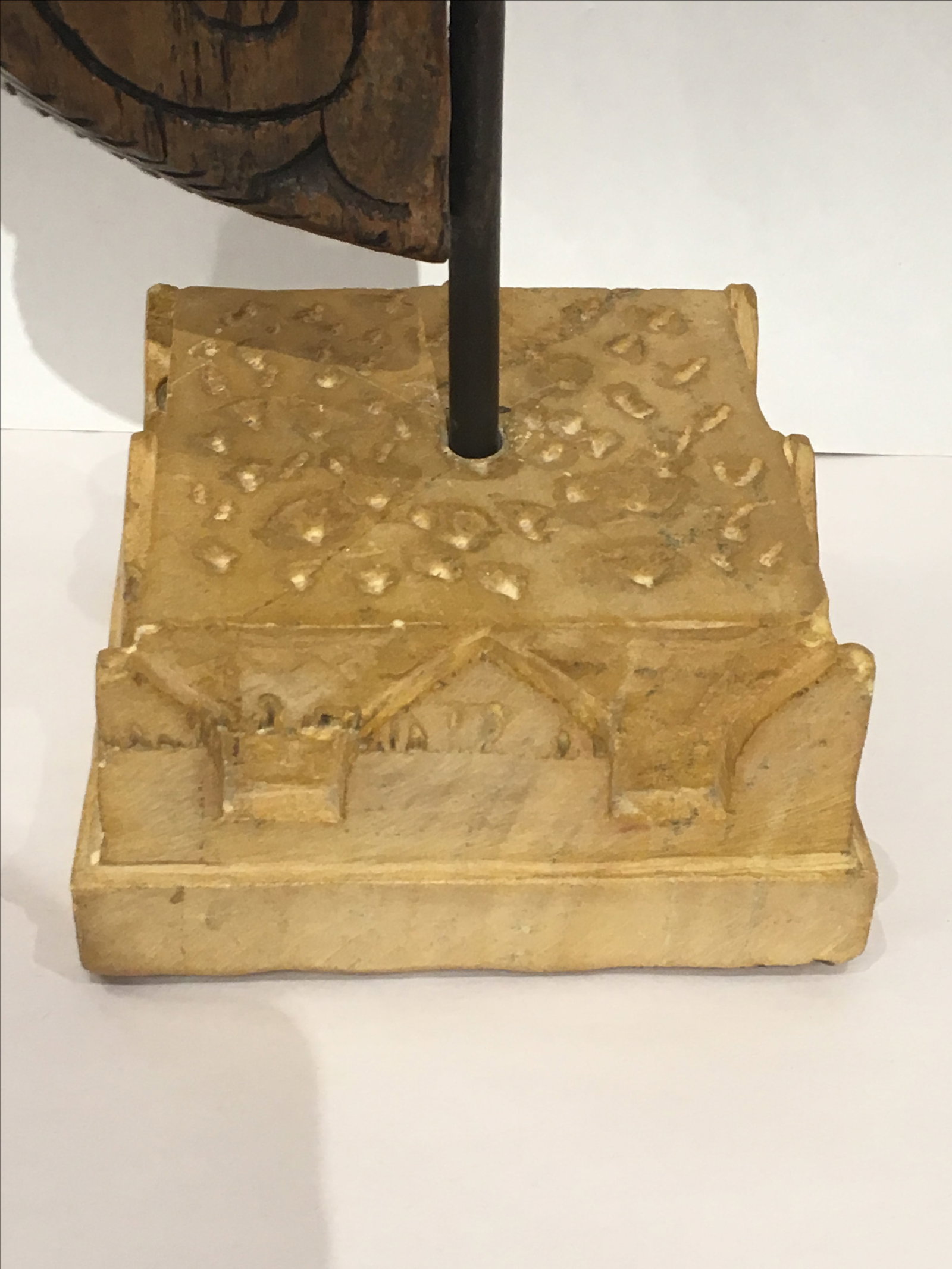 Hand Carved Wood & Stone Horse Sculpture - 5