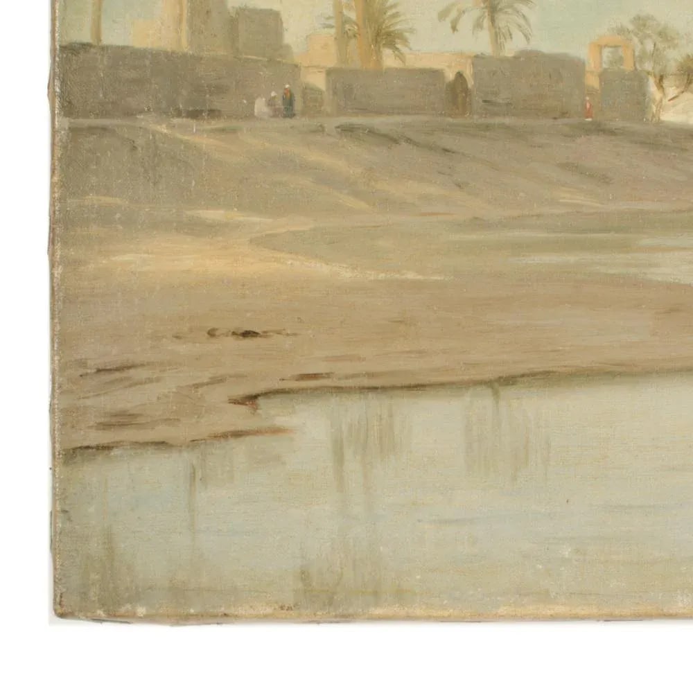 Egyptian Landscape Oil Painting by John Peter Kornbeck, Mid 19th C. - 2
