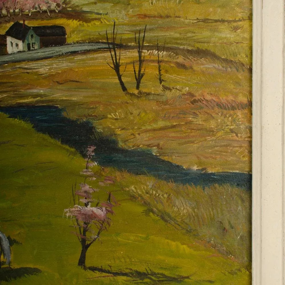 Charles Harsanyi (American 1905-1973) "Peach Orchard in the Valley" Oil Painting - 11