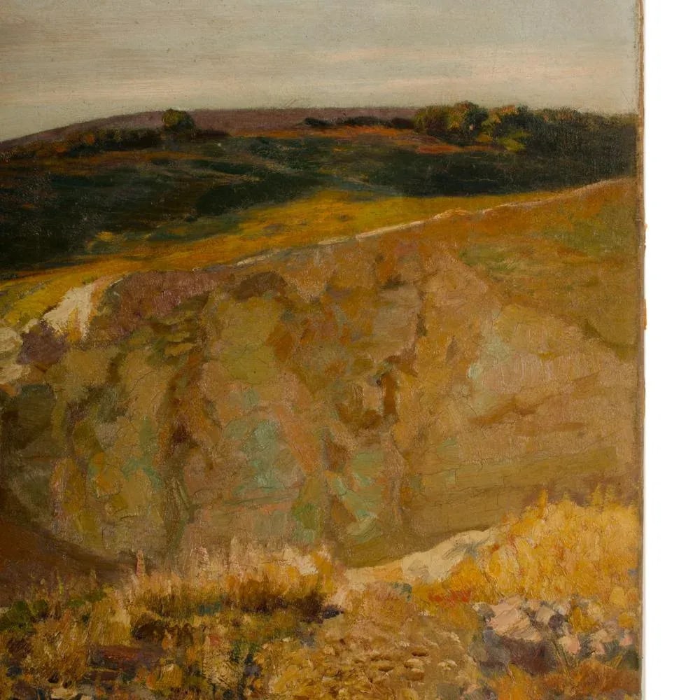 Claude Firmin (French, 1864 - 1944)"Abandoned Hill" Oil on Canvas of Villeneuve-Les-Avignon. - 11
