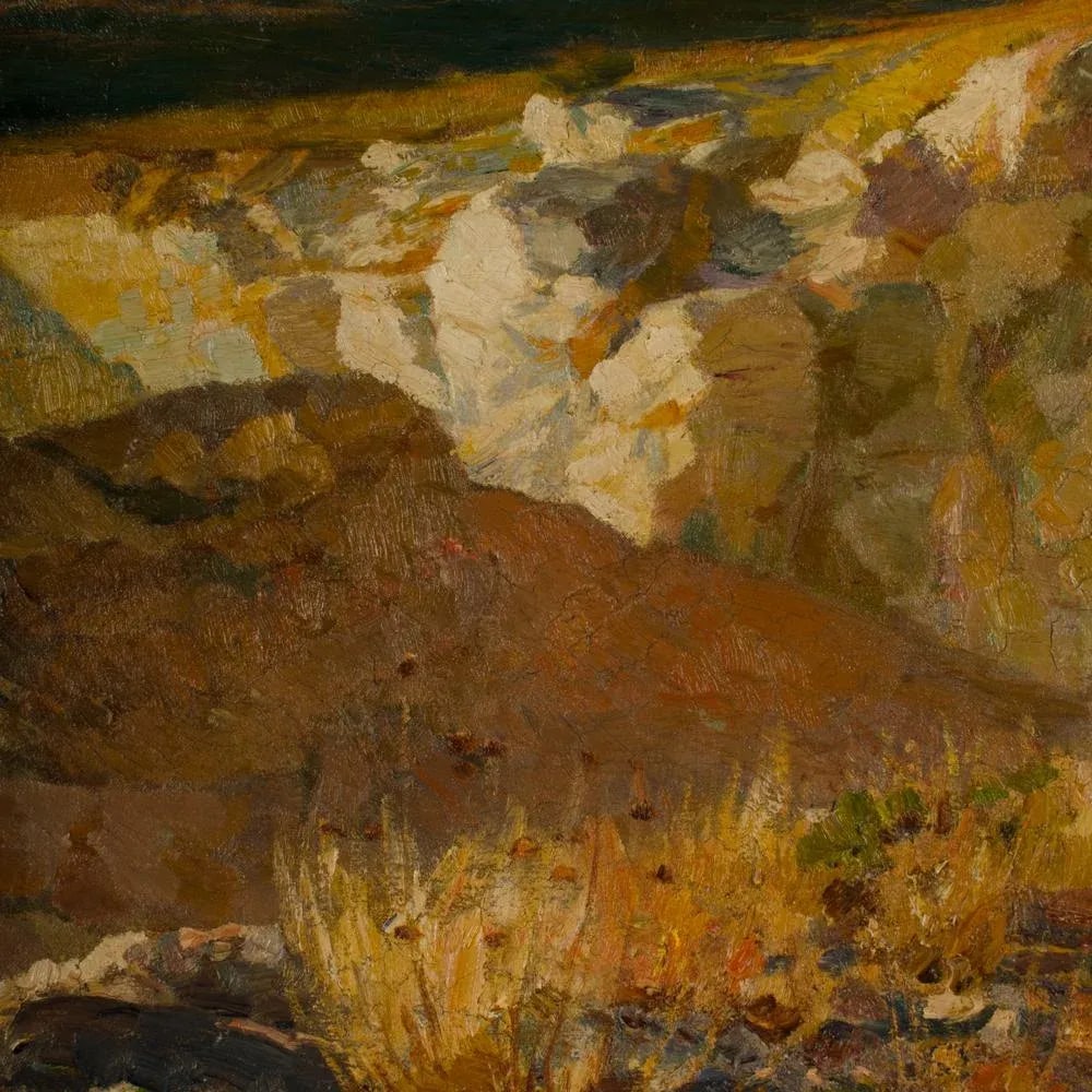Claude Firmin (French, 1864 - 1944)"Abandoned Hill" Oil on Canvas of Villeneuve-Les-Avignon. - 9