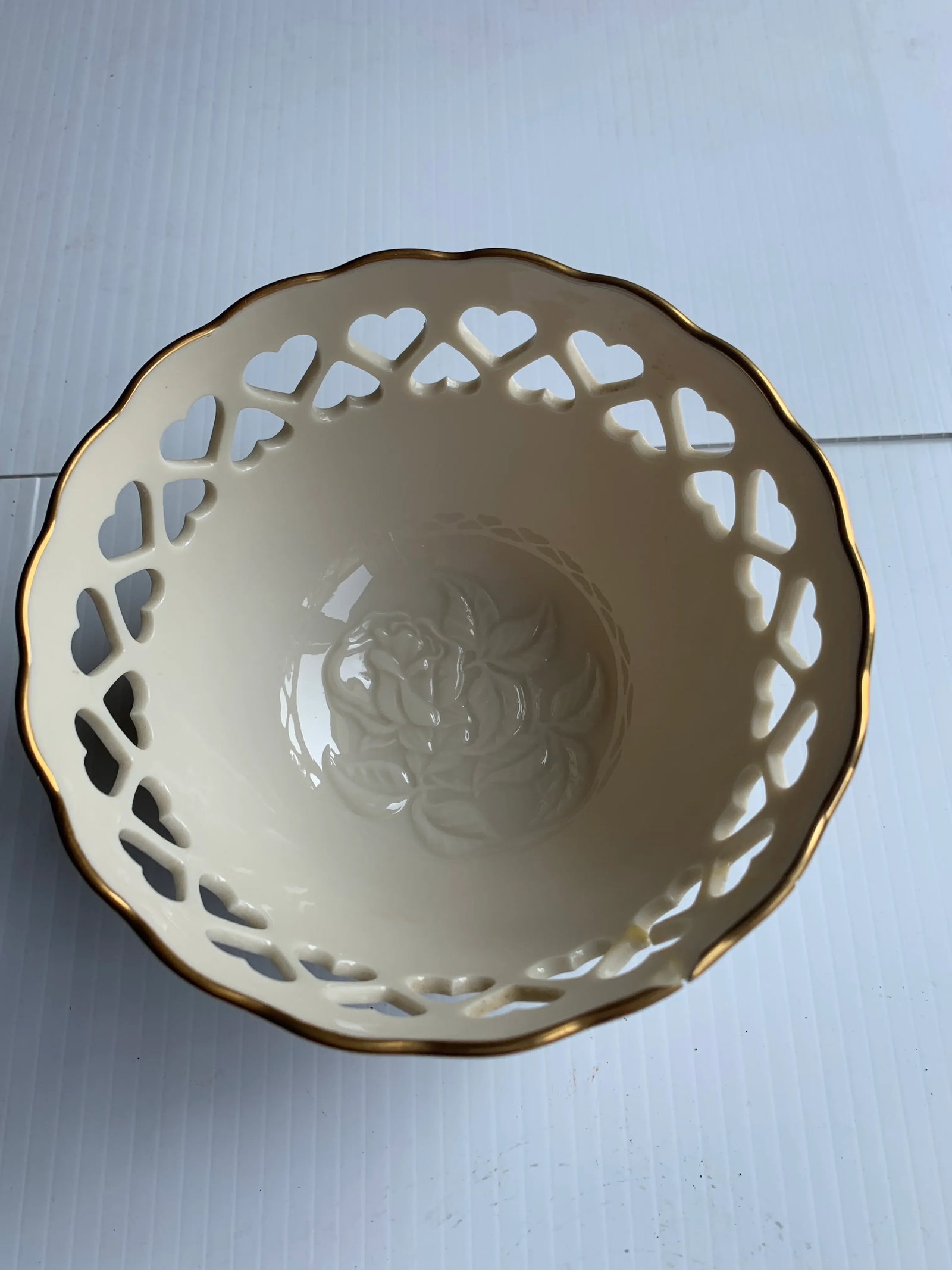 1970s Lenox Pierced Heart Bowl - 2