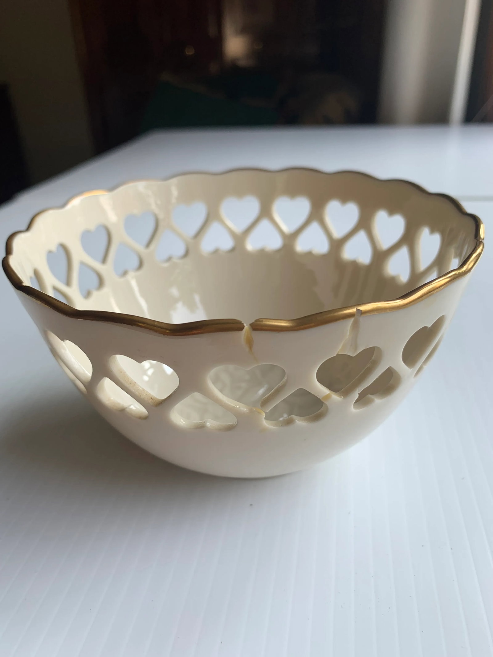 1970s Lenox Pierced Heart Bowl - 4