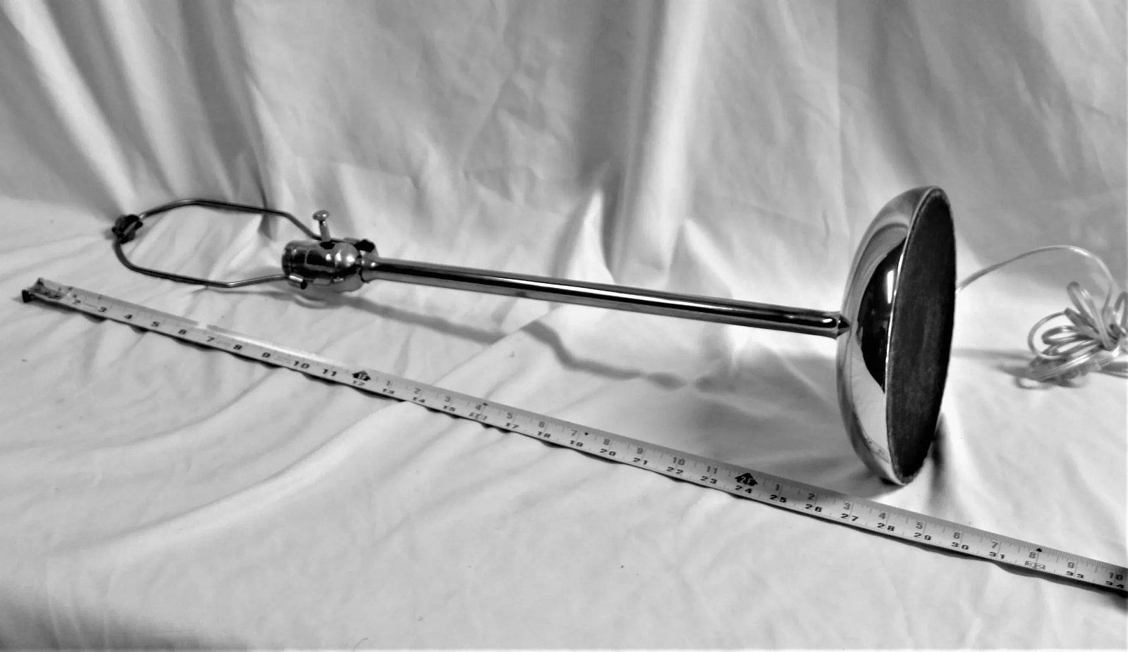 1990s Mid-Century Modern Style Nickel Table Lamp - 4