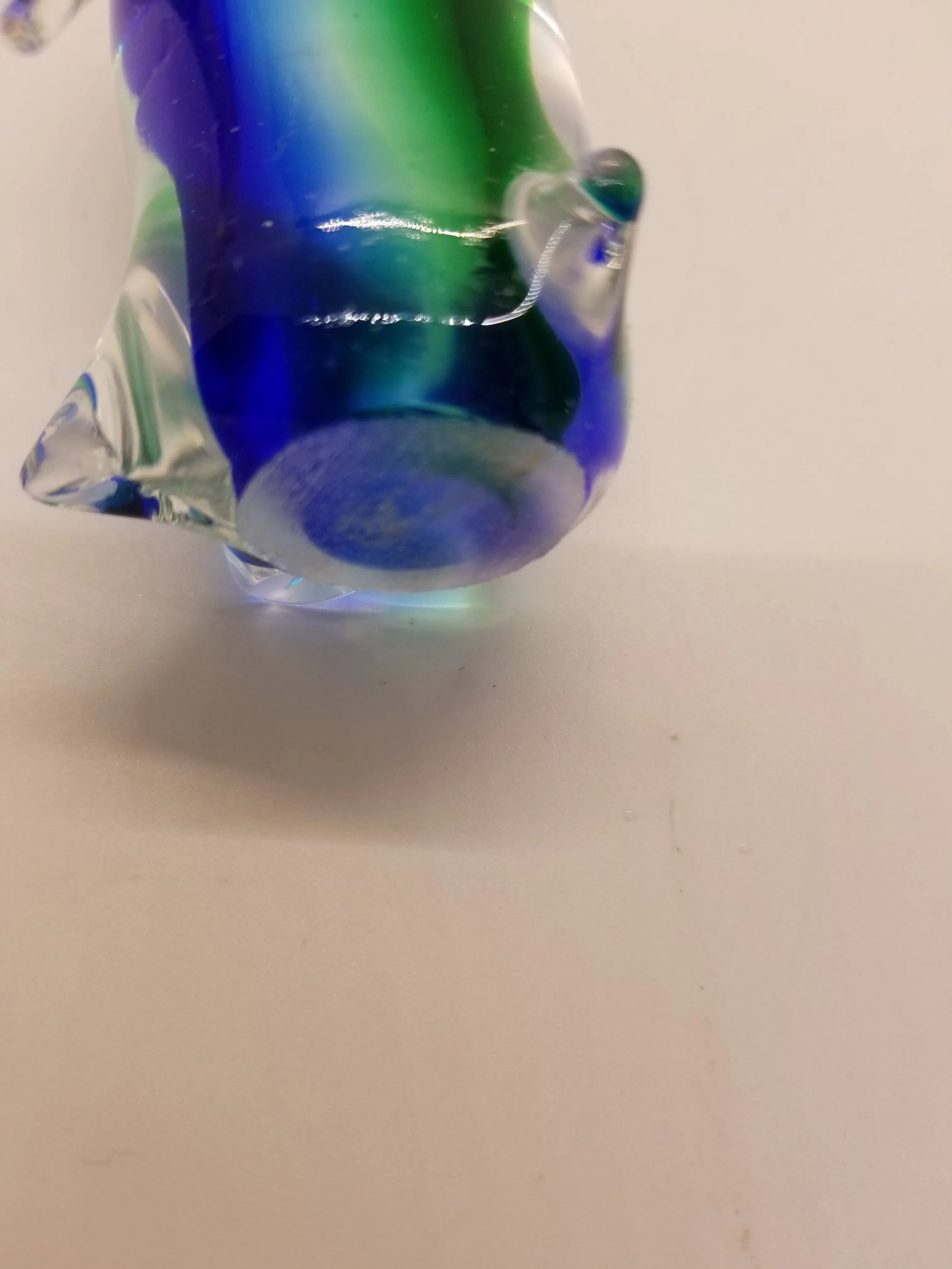 Vintage Murano-Esque Art Glass Blue & Green Penguin Figurine - 4
