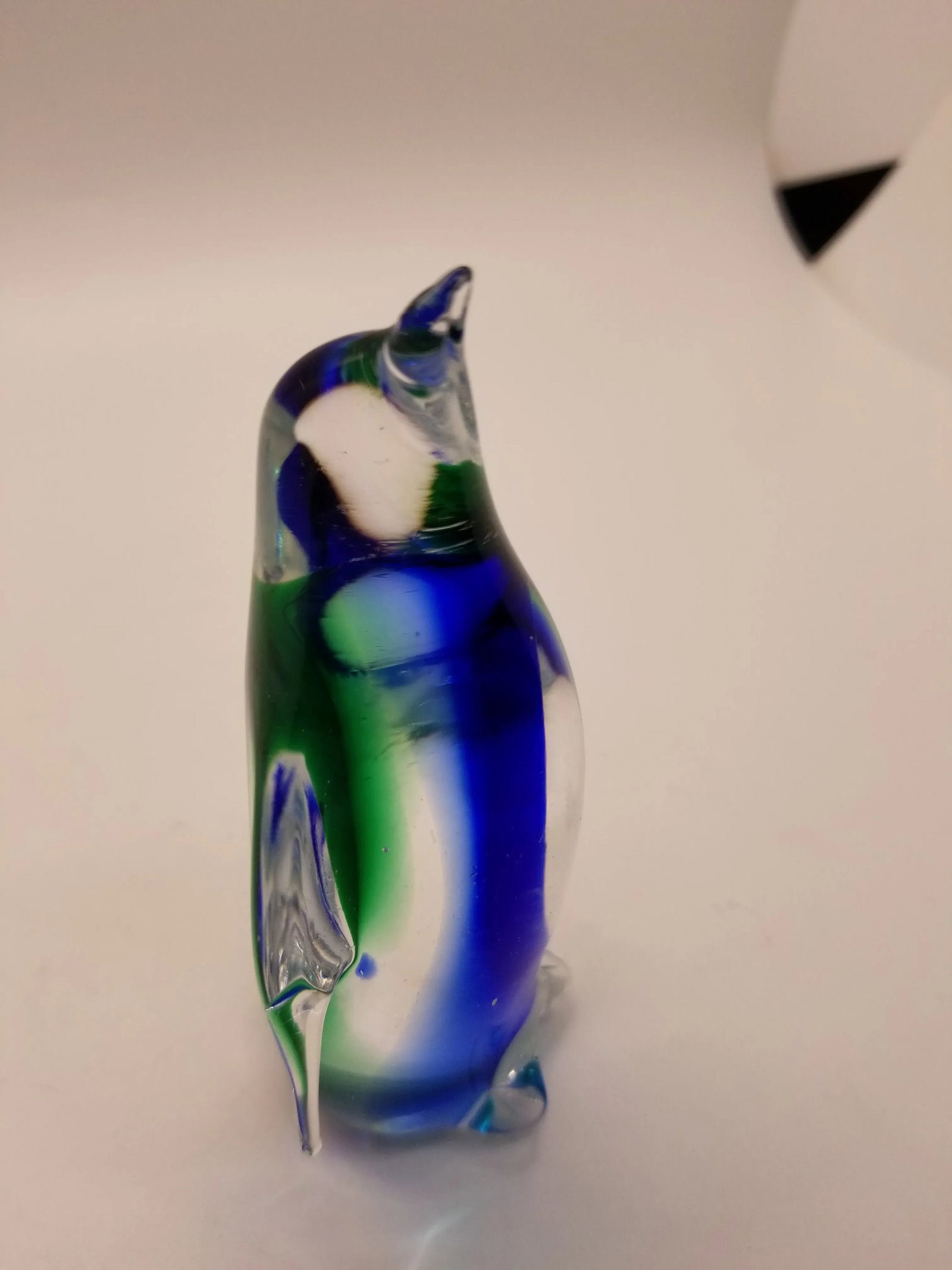 Vintage Murano-Esque Art Glass Blue & Green Penguin Figurine - 5