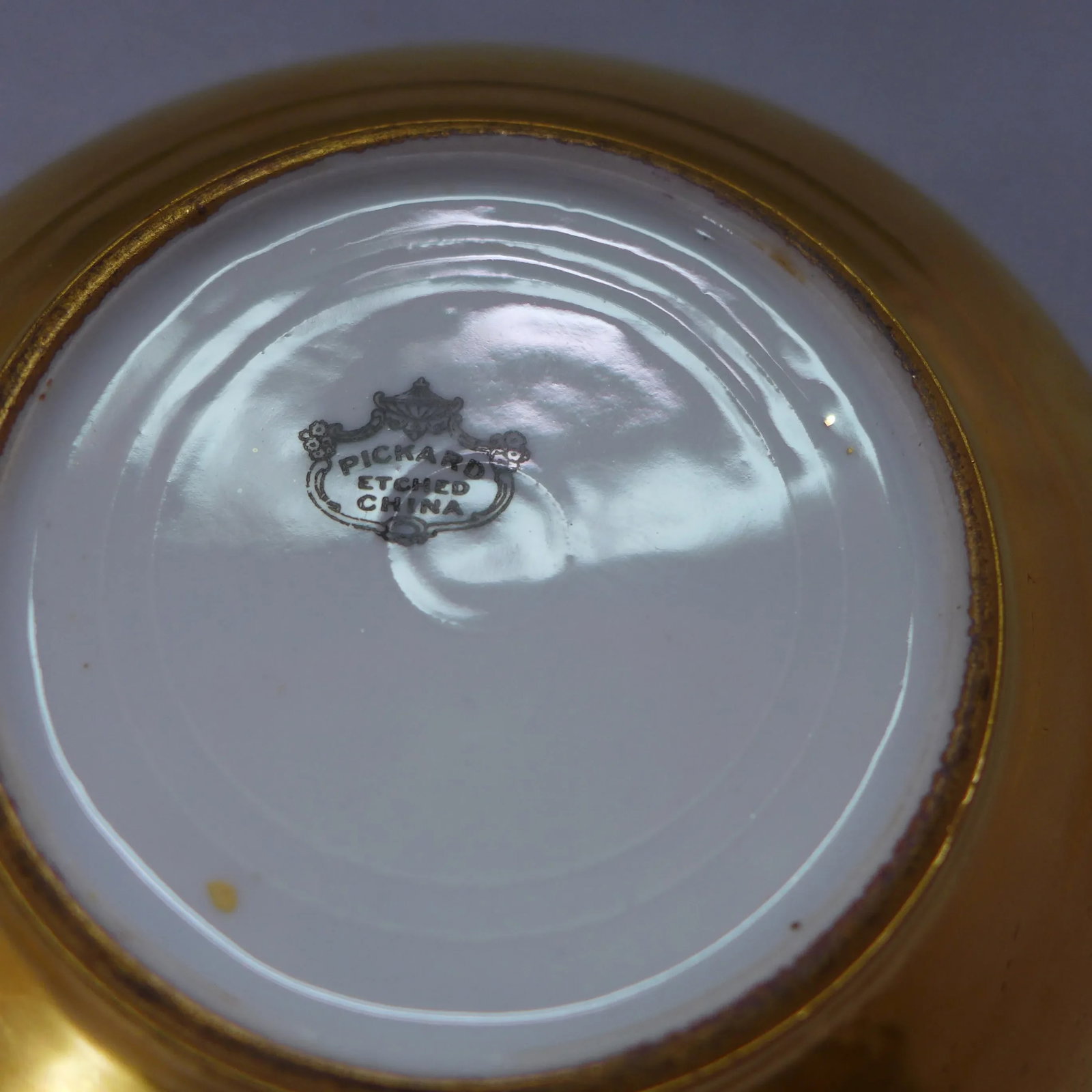 Vintage Pickard Etched China Gold Dish - 4