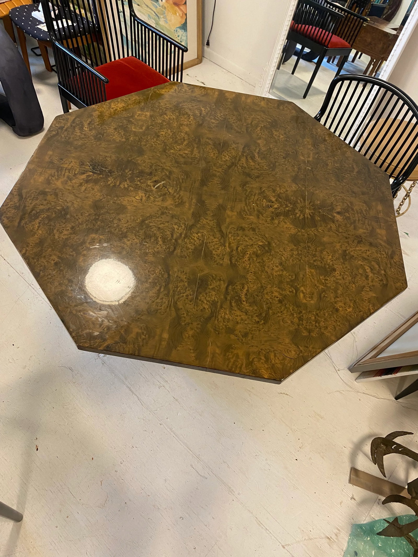 1970s Burl Octagonal Dining Table - 4