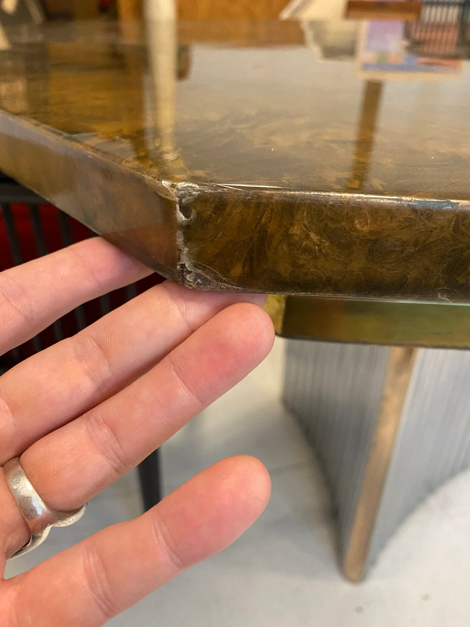 1970s Burl Octagonal Dining Table - 5
