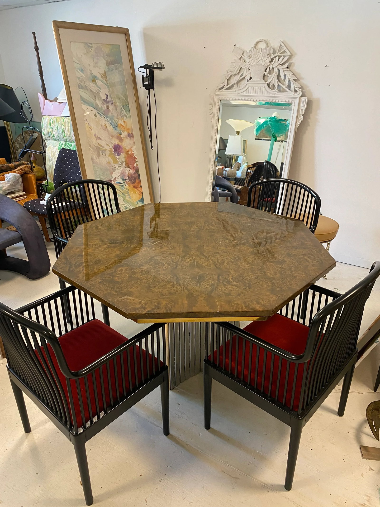 1970s Burl Octagonal Dining Table - 7