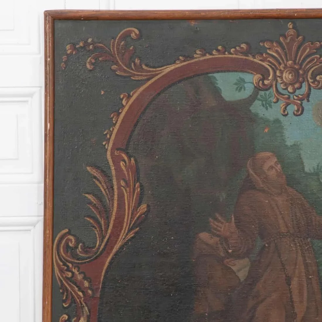 French 19th Century Framed Painting of St. Francis of Assisi - 4