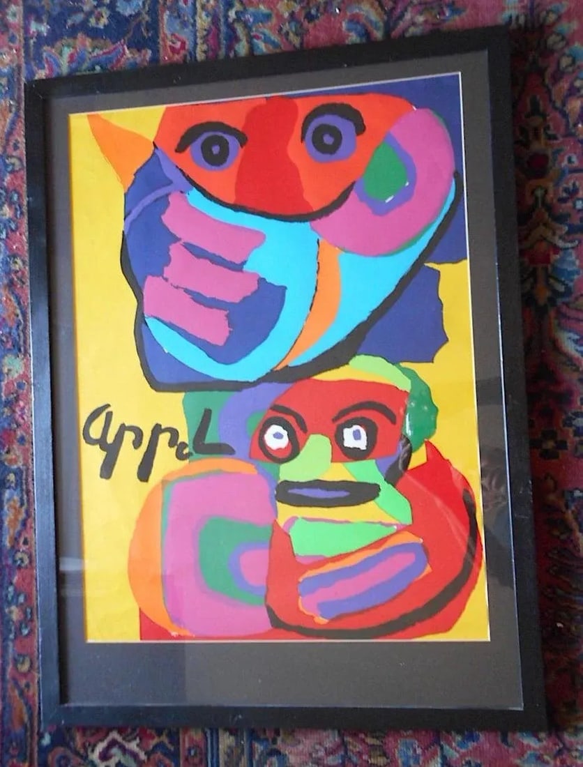 Karel Appel Vintage 1960's Mid Century Modern Signed, Framed Silkscreen Print - 3