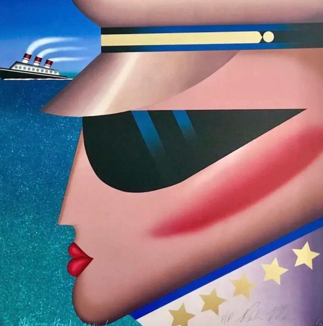 Sale 1980s "Commodore" Robin Morris Postmodern Nautical Figurative Original Hand Signed and Numbered (1 of 10)