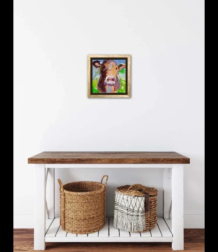 Abstract Cow (Brown and Green) Contemporary Oil Art - 3