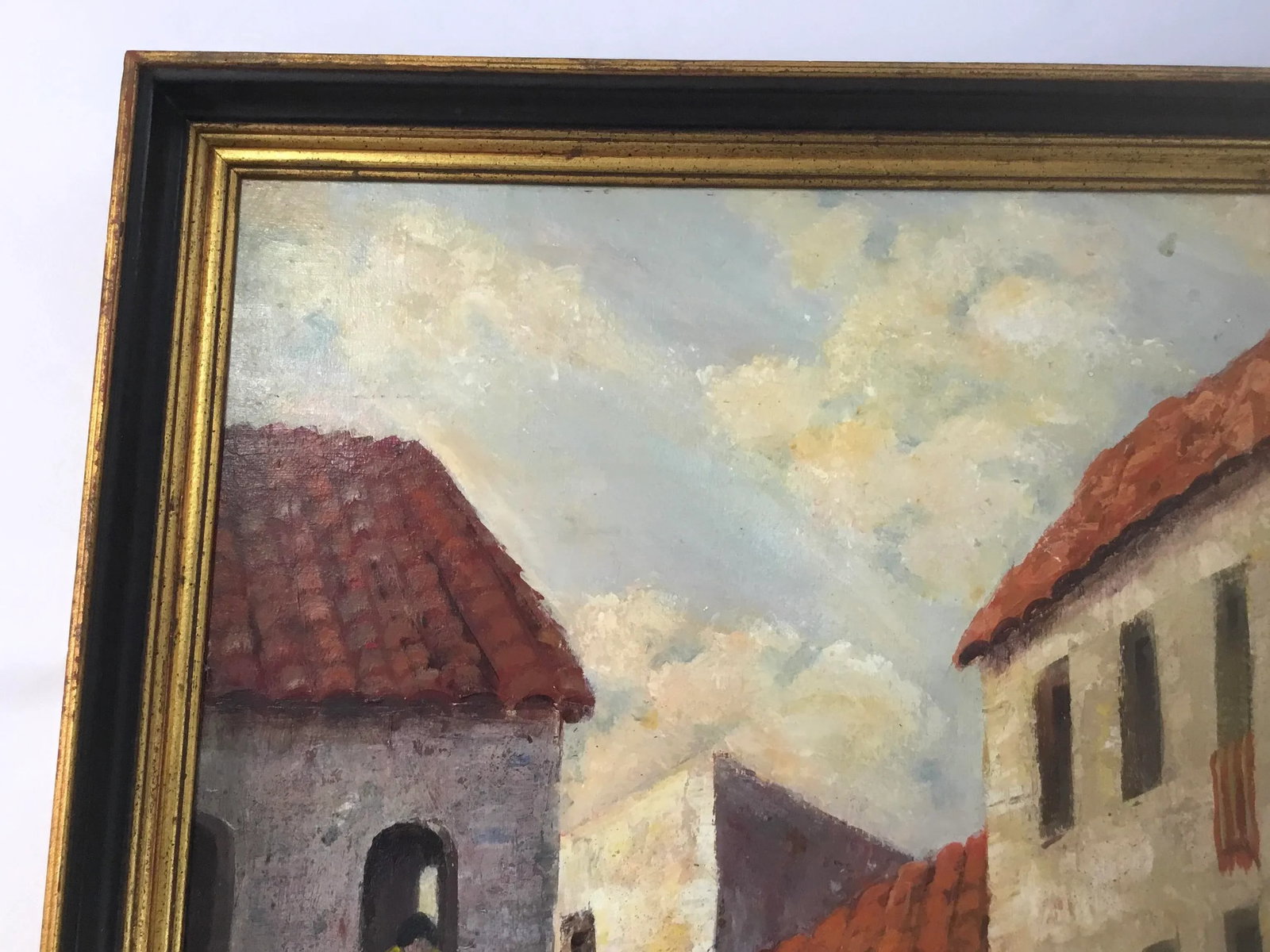 1980s "The Fruit Peddler"Acrylic Painting on Board by Alison Waters, Framed - 5