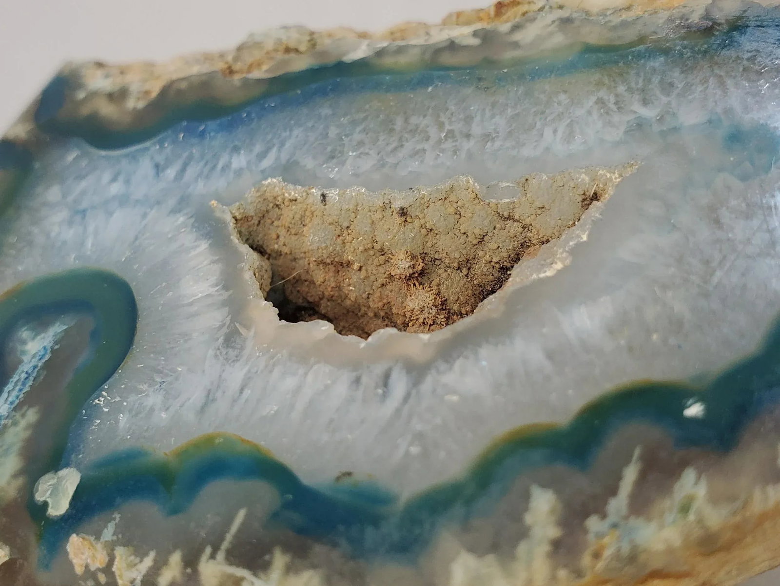 Teal Colored Agate Cut Geode Paperweight - 7