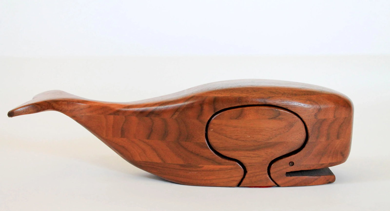 Hand Carved Vintage Whale Puzzle Box - 4