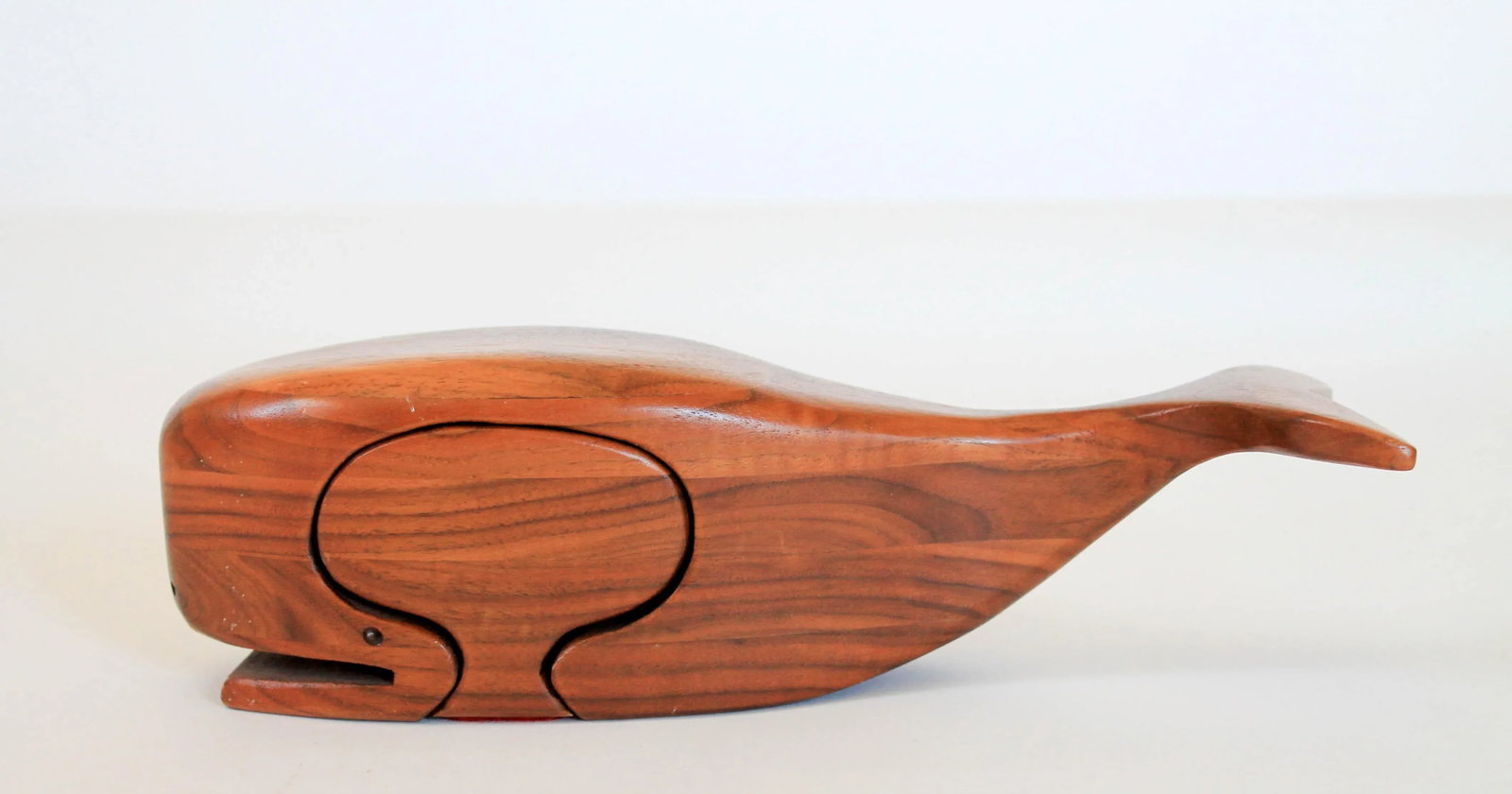 Hand Carved Vintage Whale Puzzle Box - 9