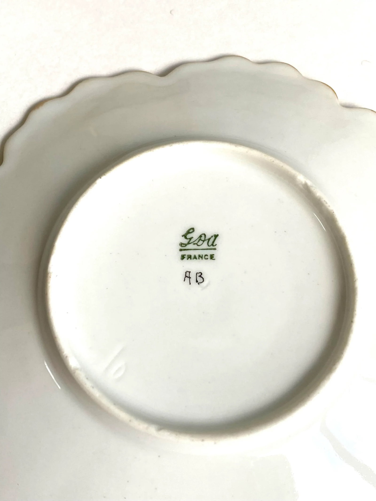 Vintage Limoges Gda France Flower Shaped Dessert Cups & Saucers Set- 11 Pieces - 5