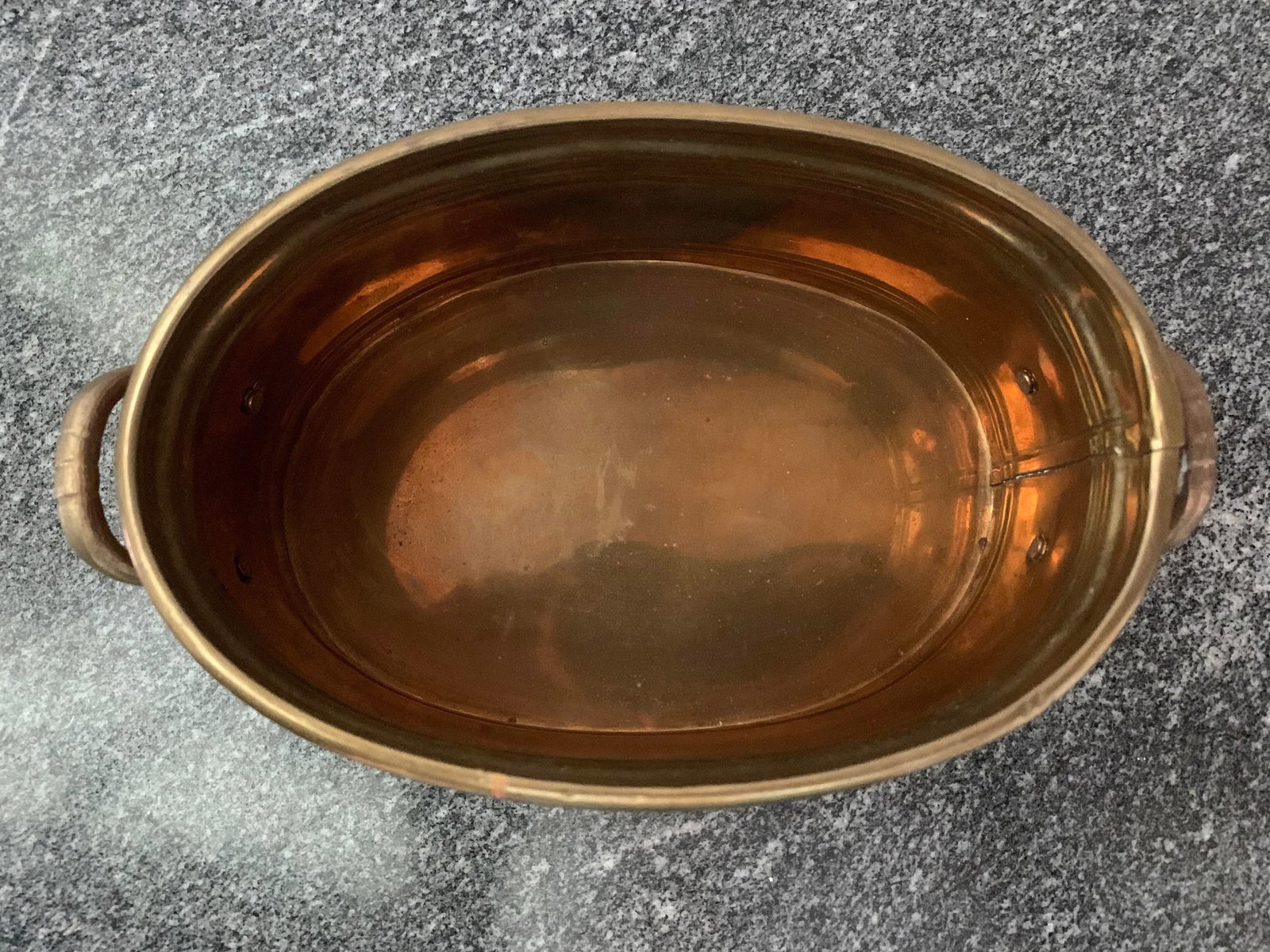 Mid 20th Century Vintage Oval Brass Planter - 3