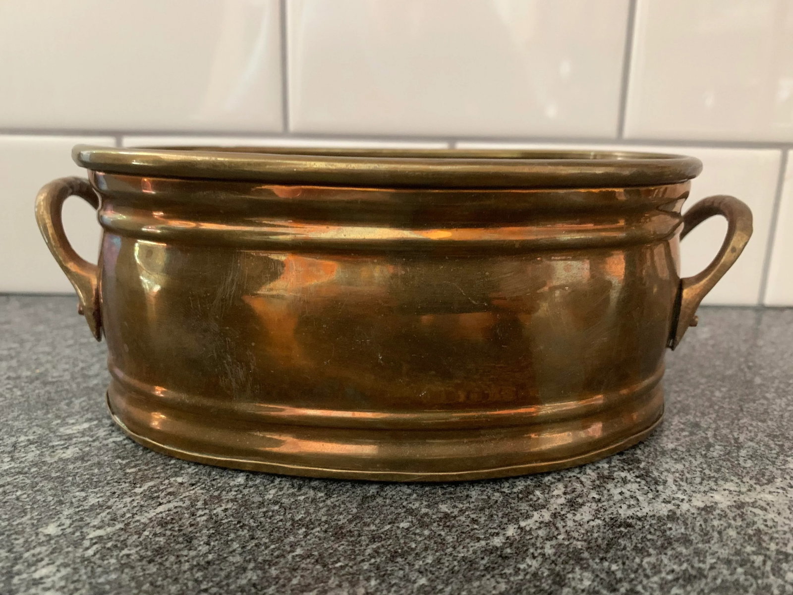 Mid 20th Century Vintage Oval Brass Planter - 6