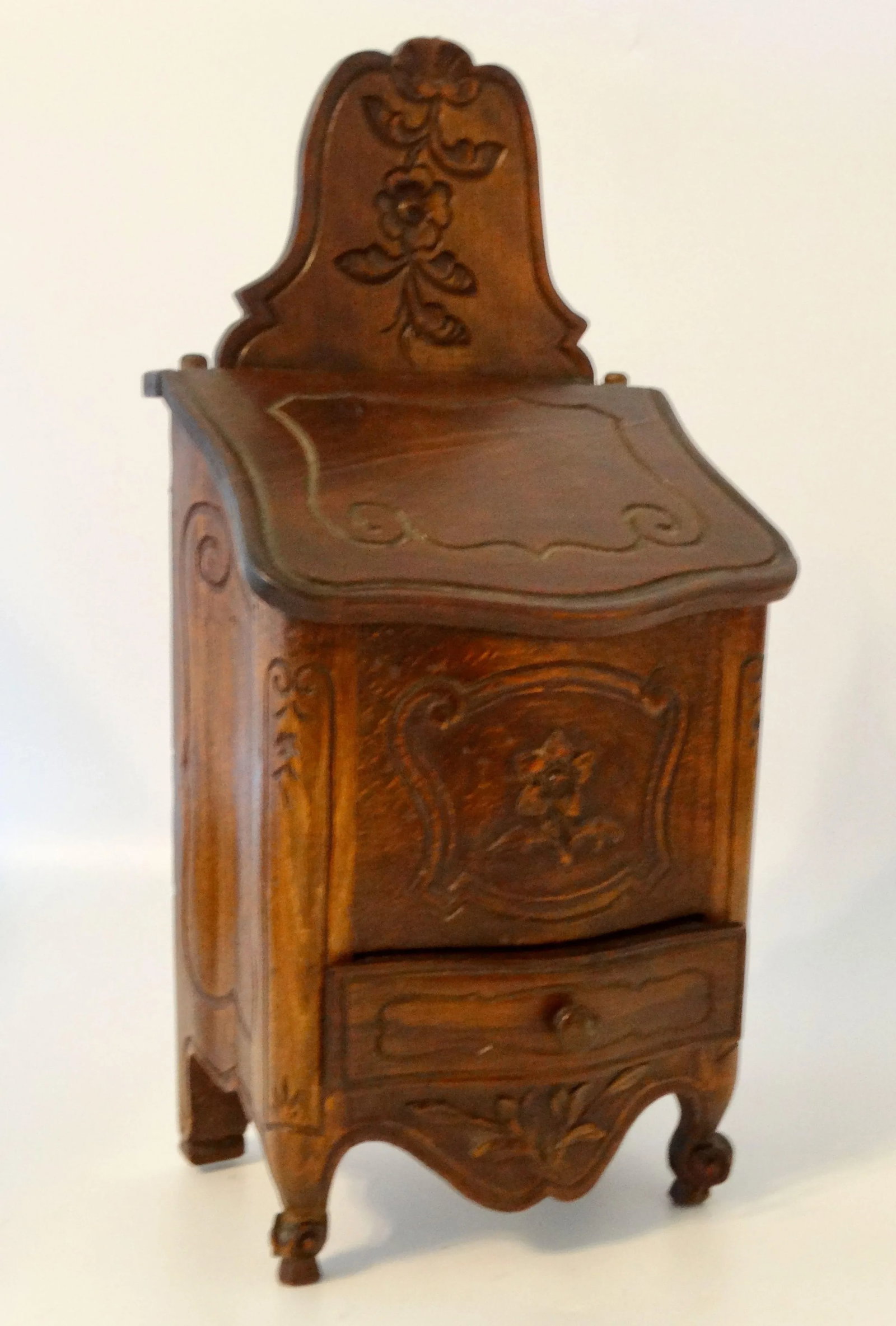Antique French Salt Table Cabinet Boite a Sel Box - 11