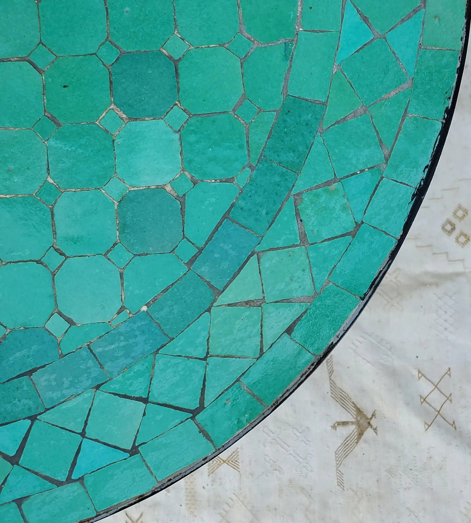 24" Aqua Moroccan Mosaic Table - Cr4 - 3