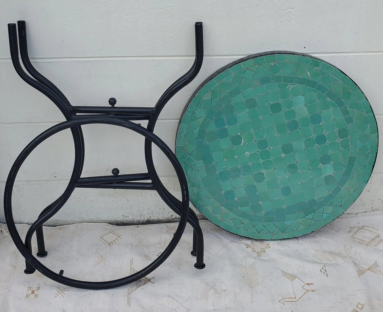 24" Aqua Moroccan Mosaic Table - Cr4 - 7