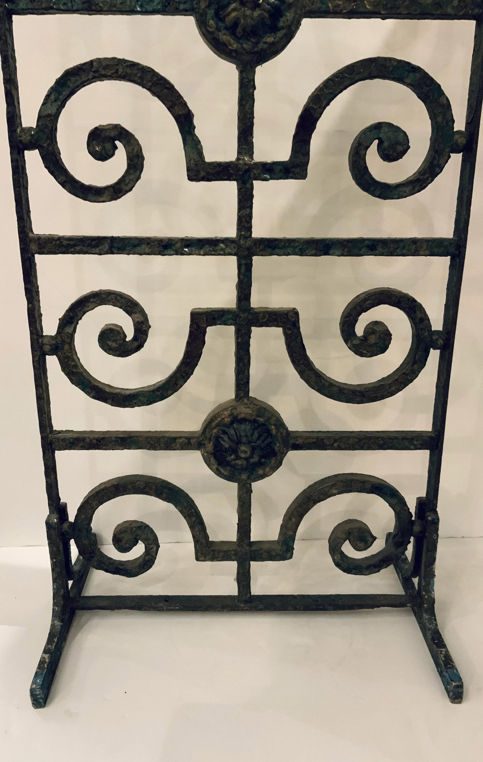 Antique Patinated Iron European Building Fragment Screen - 3