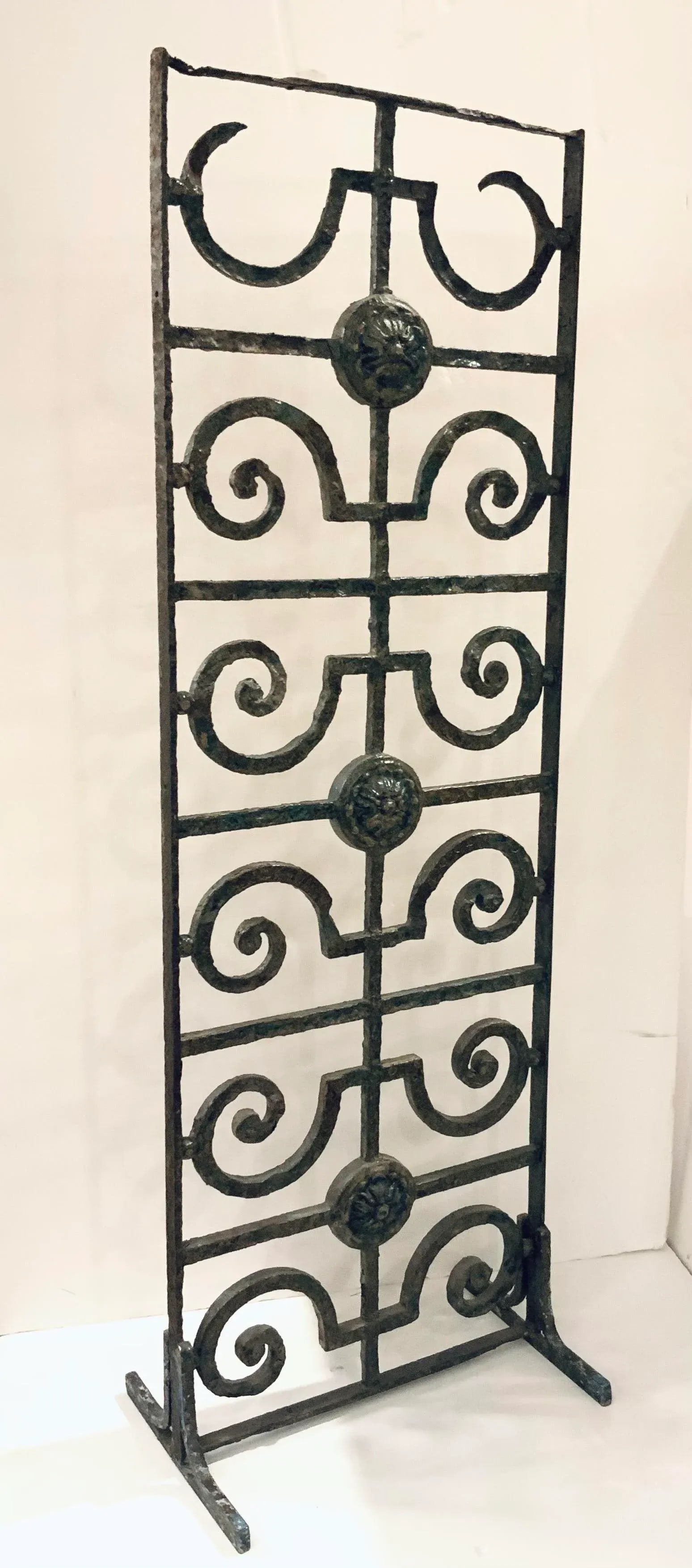 Antique Patinated Iron European Building Fragment Screen - 4