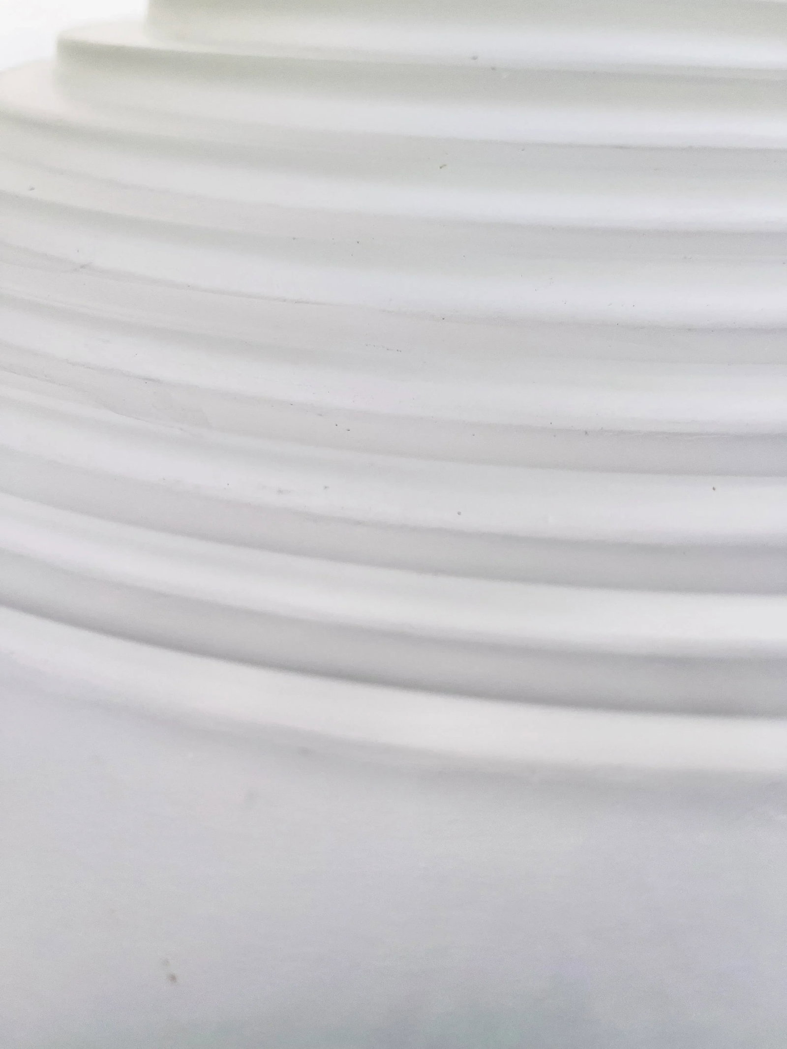 Large Vintage Mid Century Modern Ribbed Glass Ceiling Pendant. - 9